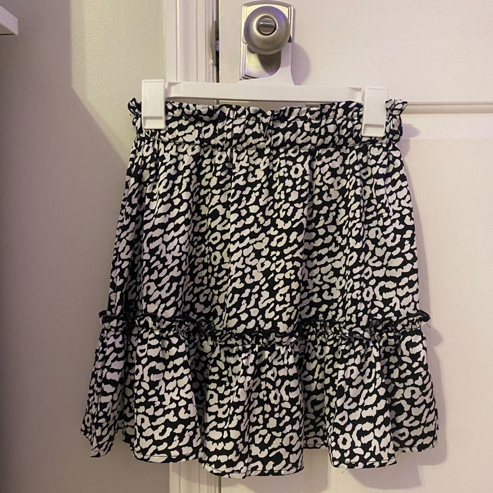 Shein Black Leopard Skirt